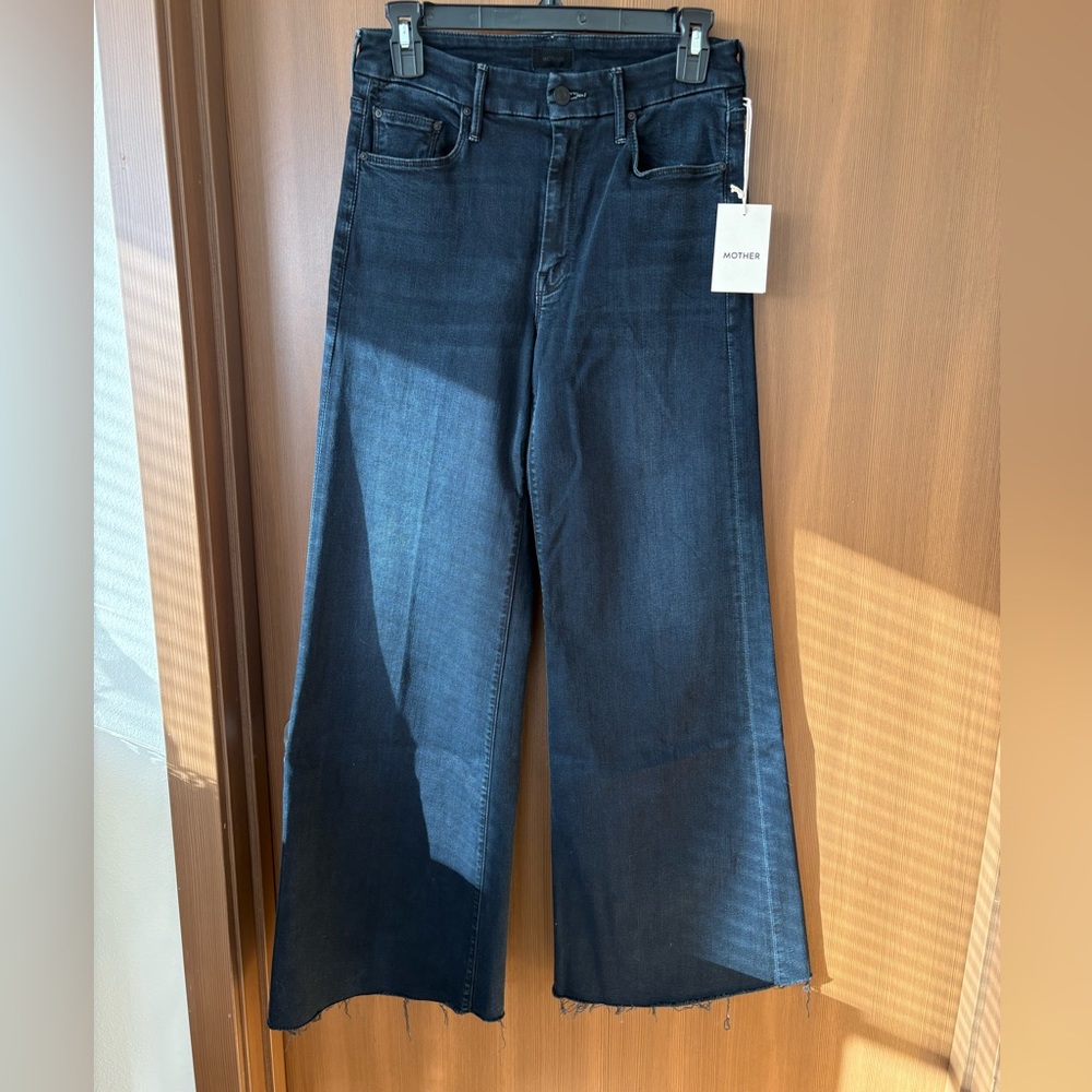 MOTHER Denim Roller Fray Wide Leg Jeans